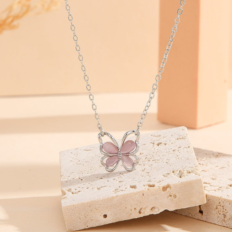 Multicolor Butterfly Pendant Necklace