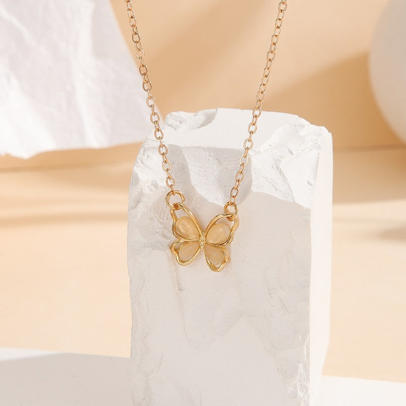 Multicolor Butterfly Pendant Necklace