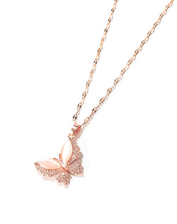 Crystal Butterfly Pendant Necklace